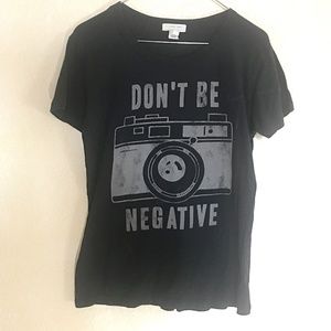 Vintage Style "Don't Be Negative" Distressed Tee